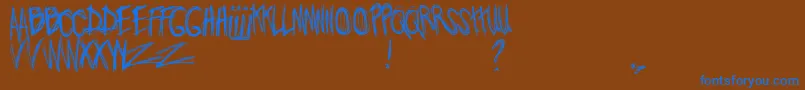 JoWroteALovesong Font – Blue Fonts on Brown Background