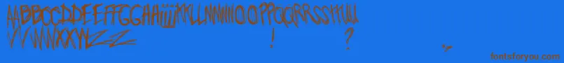 Weitere Informationen zur JoWroteALovesong-Schriftart JoWroteALovesong-Schriftart – Braune Schriften auf blauem Hintergrund