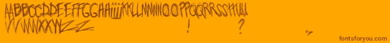 JoWroteALovesong Font – Brown Fonts on Orange Background