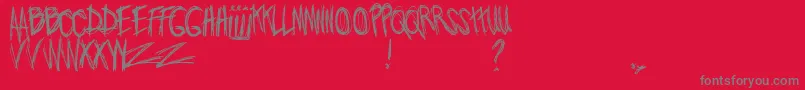 JoWroteALovesong Font – Gray Fonts on Red Background