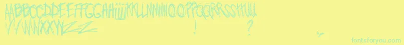 JoWroteALovesong Font – Green Fonts on Yellow Background