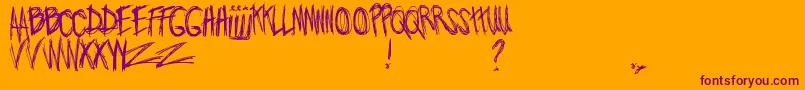JoWroteALovesong Font – Purple Fonts on Orange Background