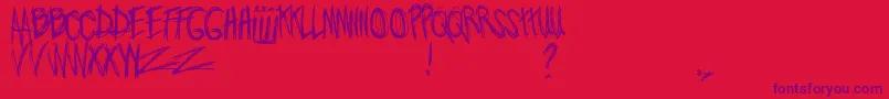 JoWroteALovesong Font – Purple Fonts on Red Background