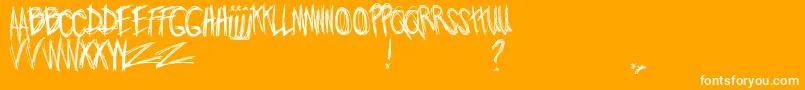 Fonte JoWroteALovesong – fontes brancas em um fundo laranja