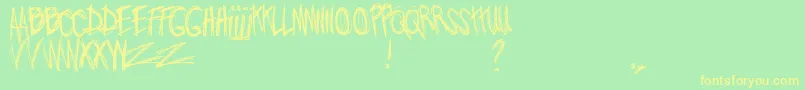 En savoir plus sur la police JoWroteALovesong Police JoWroteALovesong – polices jaunes sur fond vert