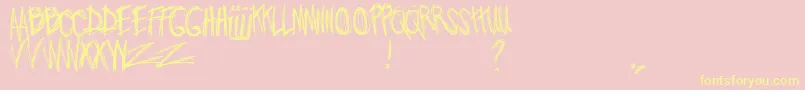 Weitere Informationen zur JoWroteALovesong-Schriftart JoWroteALovesong-Schriftart – Gelbe Schriften auf rosa Hintergrund
