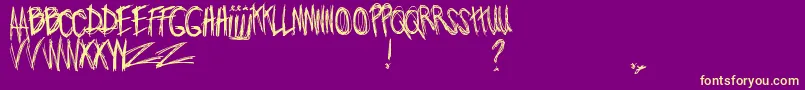 JoWroteALovesong Font – Yellow Fonts on Purple Background