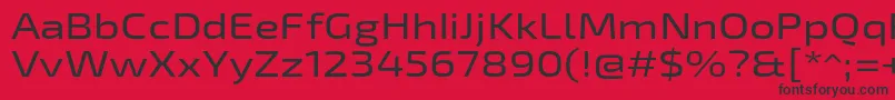 Exo2Mediumexpanded-Schriftart – Schwarze Schriften auf rotem Hintergrund
