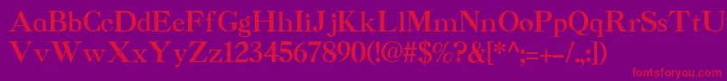 Caslon Font – Red Fonts on Purple Background