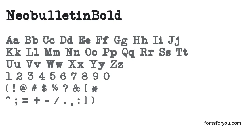 NeobulletinBoldフォント–アルファベット、数字、特殊文字