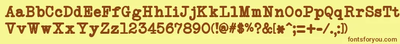 NeobulletinBold Font – Brown Fonts on Yellow Background