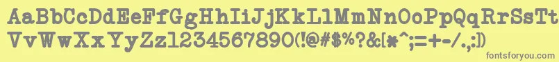 フォントNeobulletinBold – 黄色の背景に灰色の文字