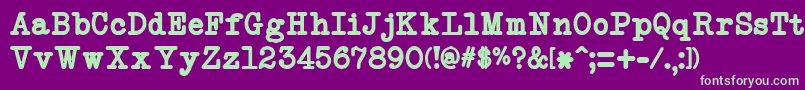 Шрифт NeobulletinBold – зелёные шрифты на фиолетовом фоне