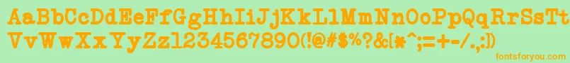 NeobulletinBold Font – Orange Fonts on Green Background