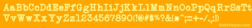 フォントNeobulletinBold – オレンジの背景に黄色の文字