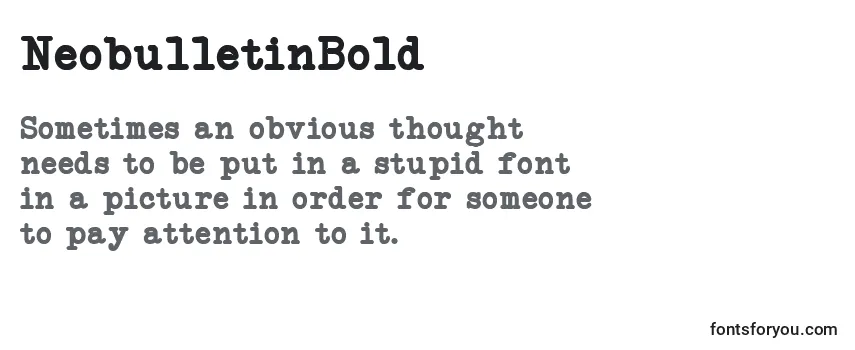Review of the NeobulletinBold Font