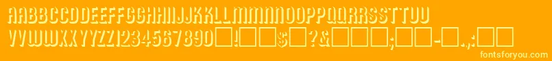 RonaldRegular-Schriftart – Gelbe Schriften auf orangefarbenem Hintergrund