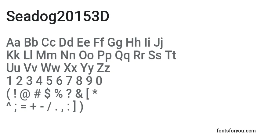 Czcionka Seadog20153D – alfabet, cyfry, specjalne znaki