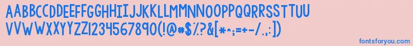 Kgwhyyougottabesomean Font – Blue Fonts on Pink Background