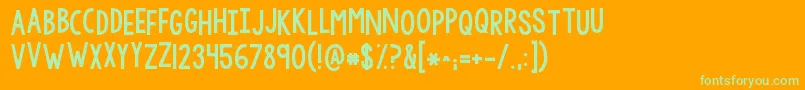 Kgwhyyougottabesomean Font – Green Fonts on Orange Background