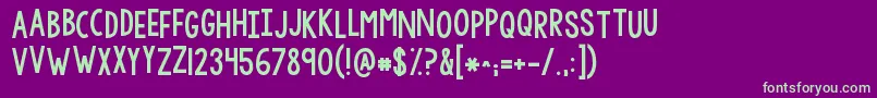 Kgwhyyougottabesomean Font – Green Fonts on Purple Background