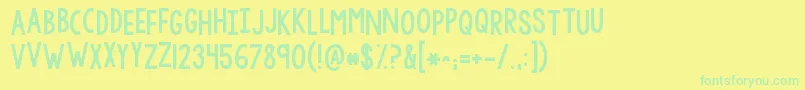 Kgwhyyougottabesomean Font – Green Fonts on Yellow Background