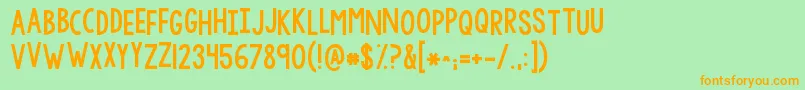 Kgwhyyougottabesomean Font – Orange Fonts on Green Background