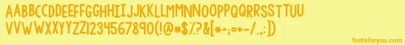 Kgwhyyougottabesomean Font – Orange Fonts on Yellow Background