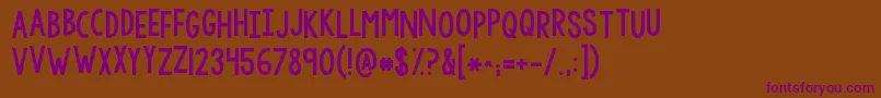 Kgwhyyougottabesomean Font – Purple Fonts on Brown Background