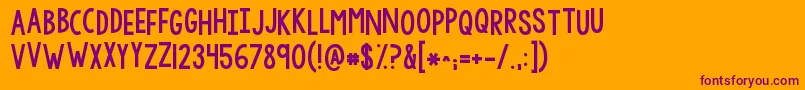 Kgwhyyougottabesomean Font – Purple Fonts on Orange Background