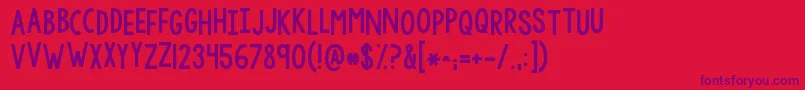 Kgwhyyougottabesomean Font – Purple Fonts on Red Background