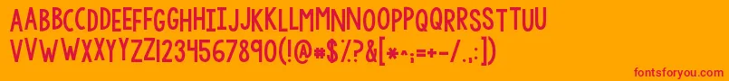 Kgwhyyougottabesomean Font – Red Fonts on Orange Background