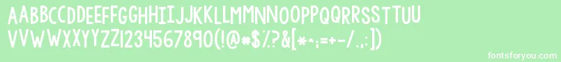 Kgwhyyougottabesomean Font – White Fonts on Green Background