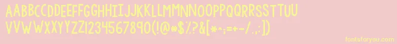 Kgwhyyougottabesomean Font – Yellow Fonts on Pink Background