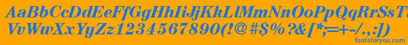 A850RomanBolditalic Font – Blue Fonts on Orange Background