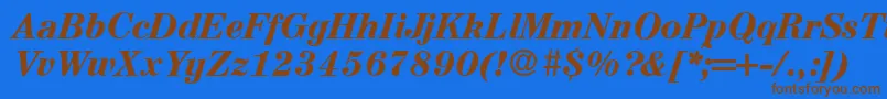 A850RomanBolditalic Font – Brown Fonts on Blue Background