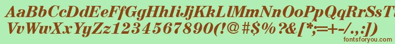 A850RomanBolditalic Font – Brown Fonts on Green Background