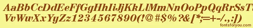 A850RomanBolditalic Font – Brown Fonts on Yellow Background