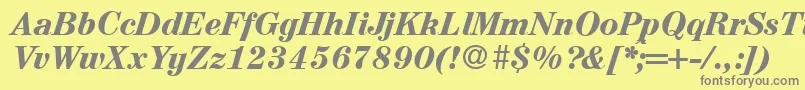 A850RomanBolditalic Font – Gray Fonts on Yellow Background