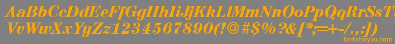 フォントA850RomanBolditalic – オレンジの文字は灰色の背景にあります。