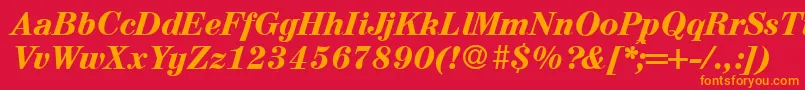 A850RomanBolditalic Font – Orange Fonts on Red Background