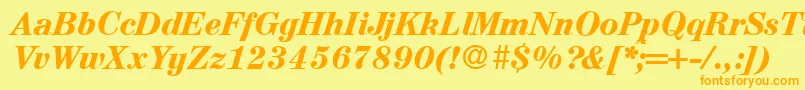 A850RomanBolditalic Font – Orange Fonts on Yellow Background