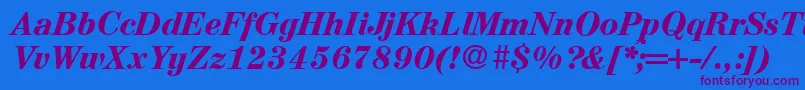 A850RomanBolditalic Font – Purple Fonts on Blue Background