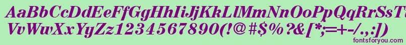 A850RomanBolditalic Font – Purple Fonts on Green Background