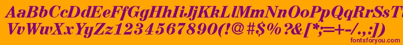A850RomanBolditalic Font – Purple Fonts on Orange Background