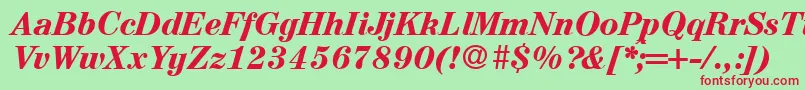 A850RomanBolditalic Font – Red Fonts on Green Background