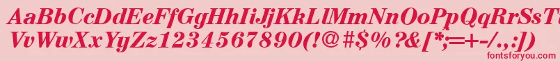 A850RomanBolditalic Font – Red Fonts on Pink Background
