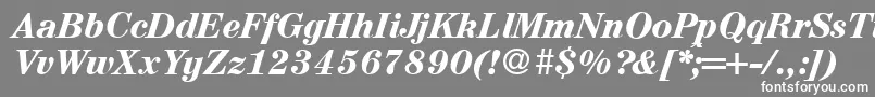 Шрифт A850RomanBolditalic – белые шрифты на сером фоне