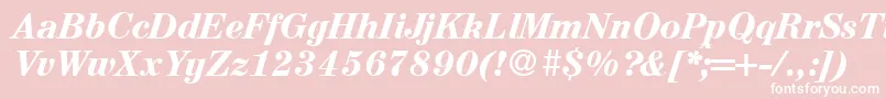 A850RomanBolditalic-Schriftart – Weiße Schriften auf rosa Hintergrund