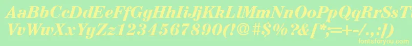 A850RomanBolditalic Font – Yellow Fonts on Green Background